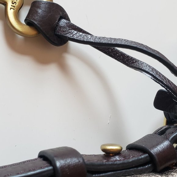 Fossil Metallic Pebbled Leather Small Crossbody Purse - Picture 6 of 6